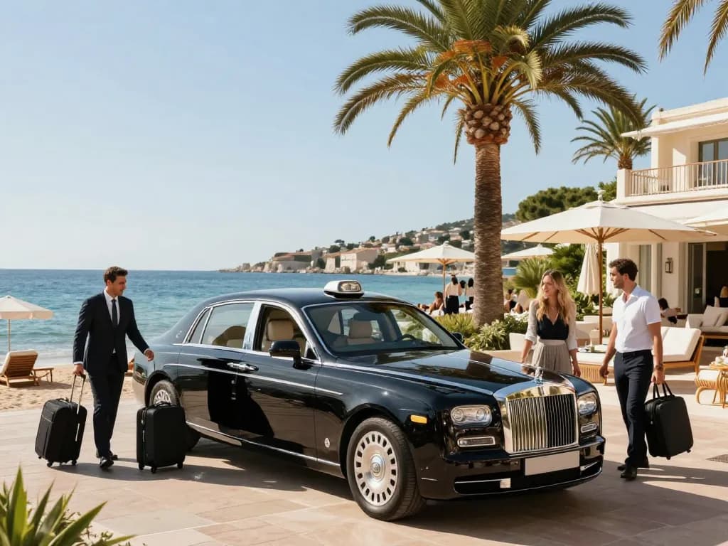 Service de taxi Saint-Tropez avec des chauffeurs professionnels dans une station balnéaire, améliorant l'expérience de voyage.