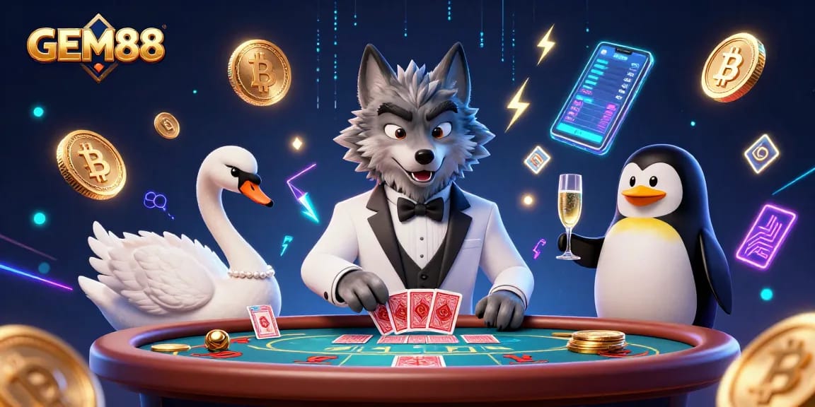 Experience winning strategies with GEM88 at a luxurious baccarat table, spotlighting elite gambling.