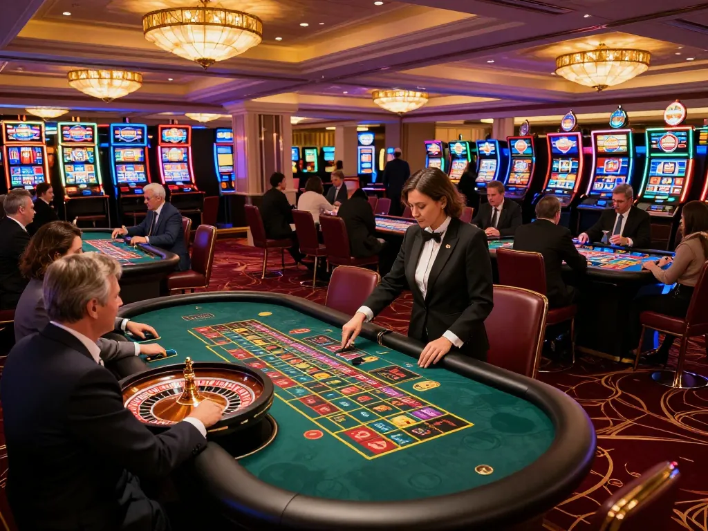 RR88 players placing bets at an elegant roulette table in a lively casino atmosphere.