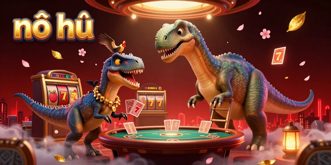 Experience nổ hũ with captivating slot reels and vibrant casino elements in an engaging illustration.