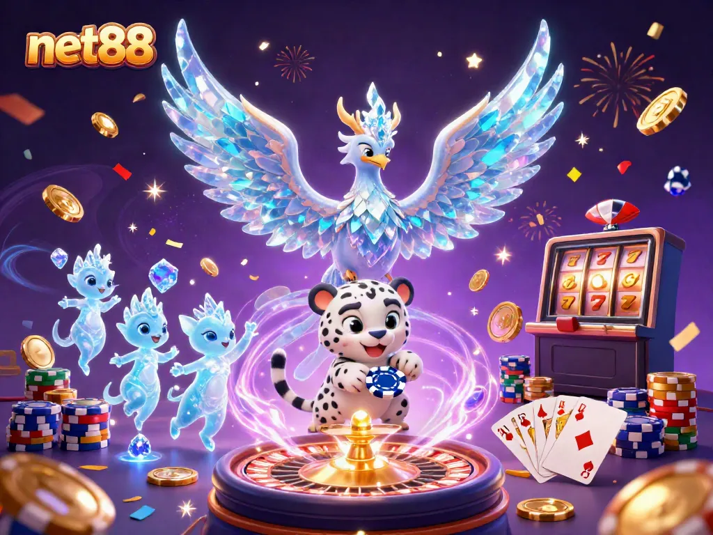 Experience the exhilaration of net88 with immersive gaming characters and glimmering treasures.