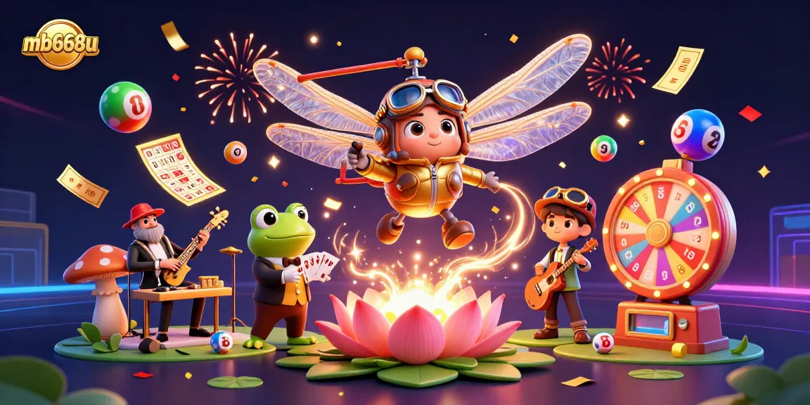 Engage with mb668u's colorful world of dynamic casino games, featuring an exciting lily pad casino scene.