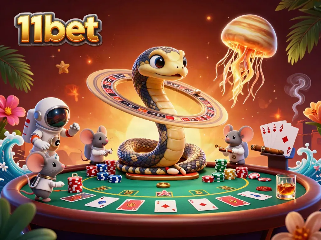 Betting with 11bet on a cosmic roulette wheel, featuring vibrant casino elements.
