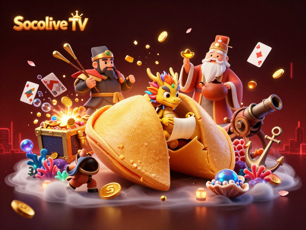 Socolive TV showcases a vibrant 3D casino scene with animated characters and casino elements for gaming thrill.