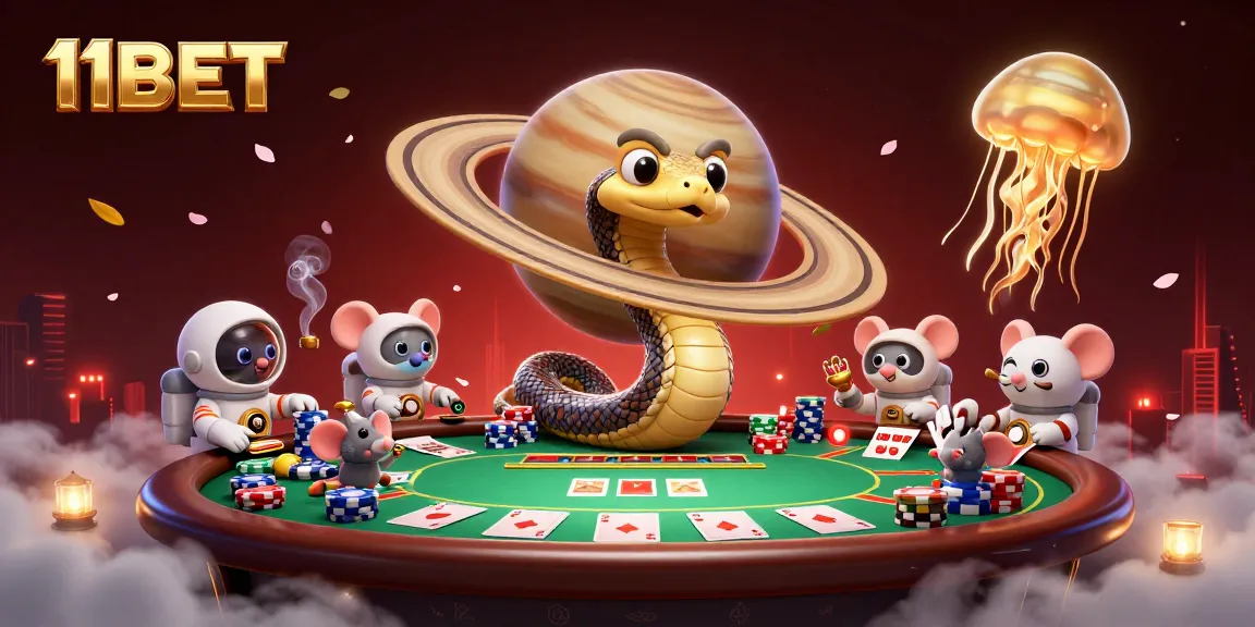 Join the fun at 11BET with dynamic bets on a cosmic roulette wheel and poker action.