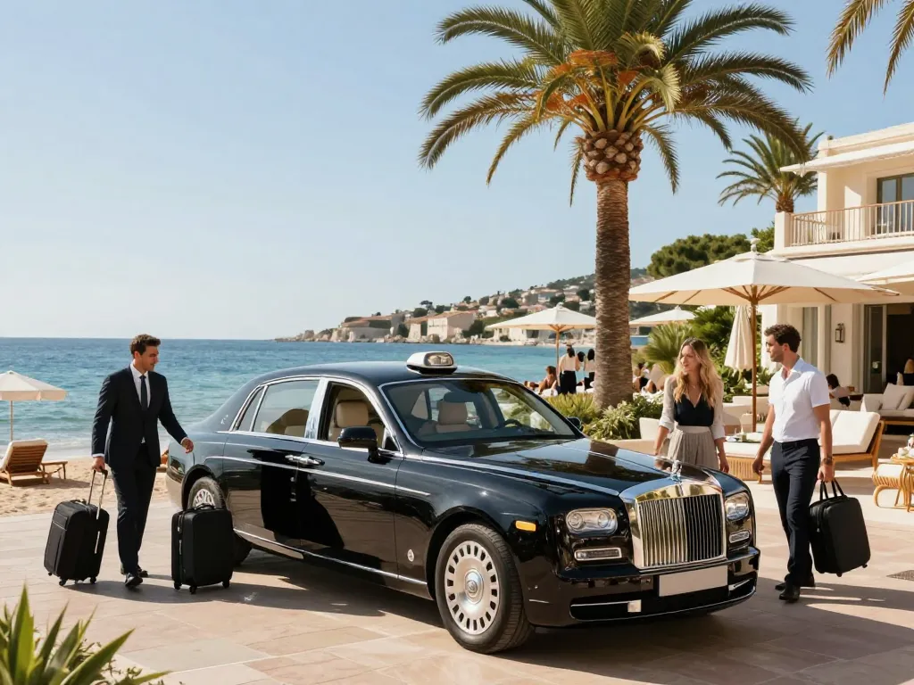 Service de taxi Saint-Tropez avec des chauffeurs professionnels dans une station balnéaire, améliorant l'expérience de voyage.