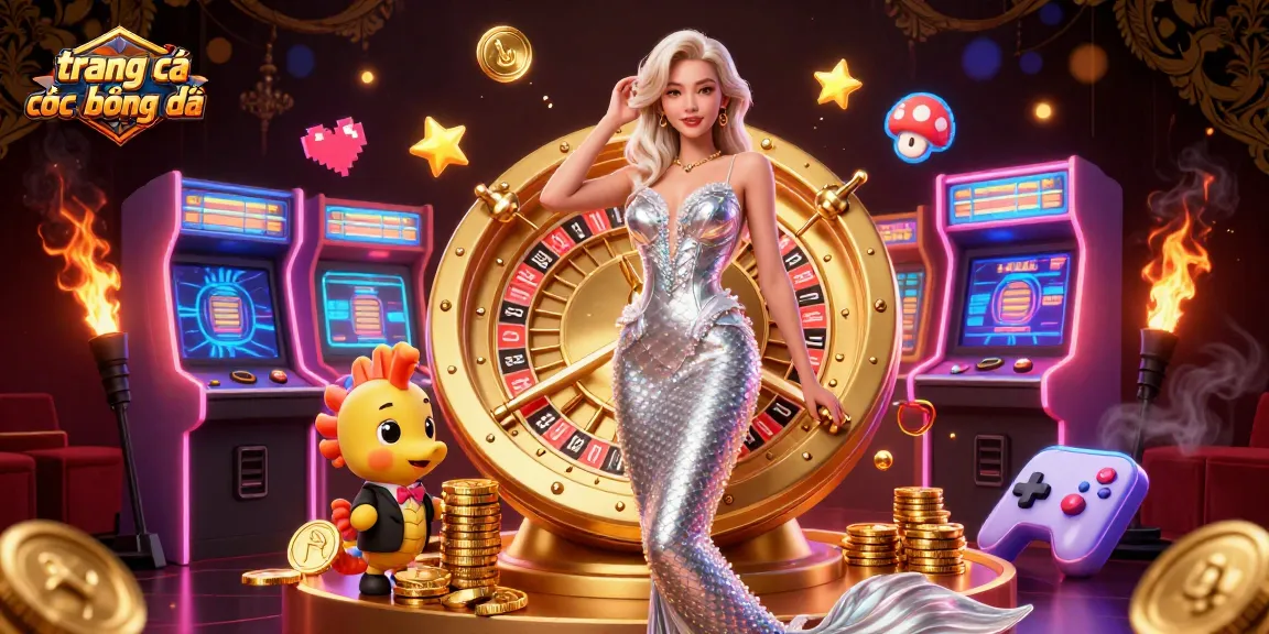 Win big at trang cá cược bóng đá featuring an elegant woman and game elements in a vibrant casino setting.