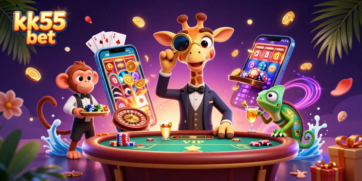 Engage in the ultimate gaming experience with kk55 bet featuring vibrant characters, slots, and poker.