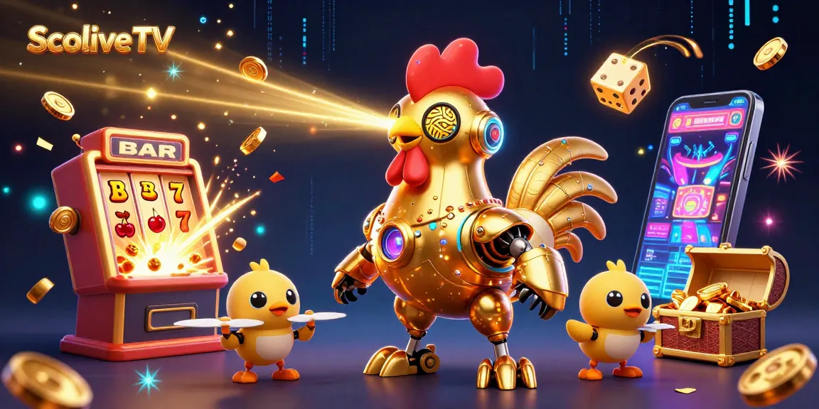 Socolive TV promotes exciting casino adventures with a dynamic display of action-packed characters and vibrant slot machines.