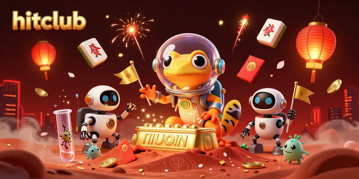 Experience gaming excitement with hitclub in a vibrant, cartoon-style 3D casino illustration showcasing thrilling gambling elements.