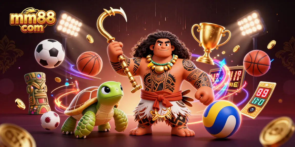 Engage in thrilling gaming action at mm88 com with vivid casino characters and dynamic sports elements.