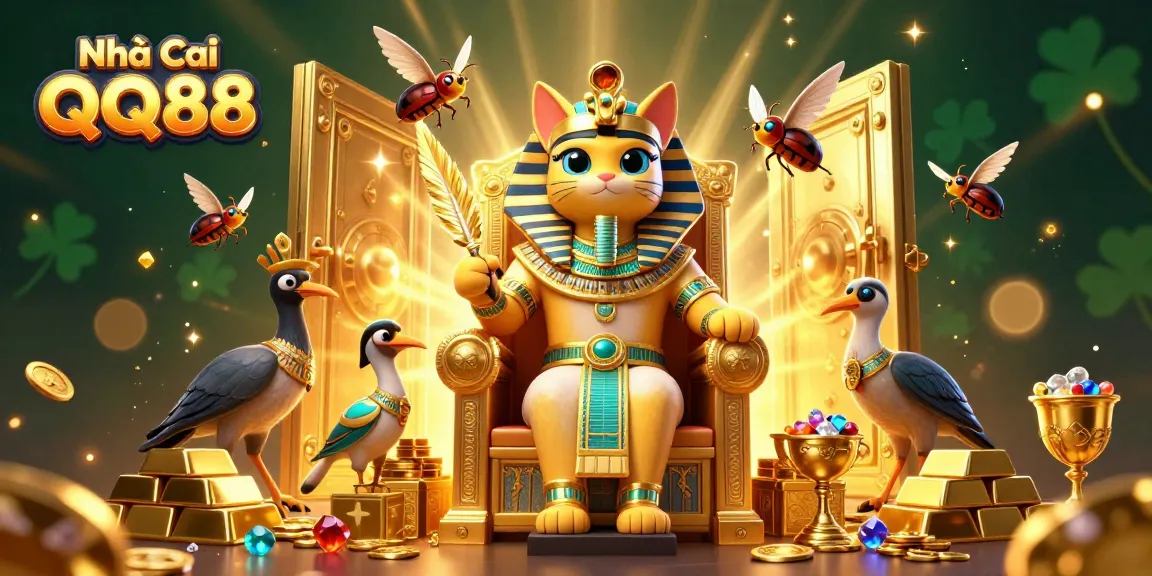 Experience the thrill of Nhà Cái QQ88 with vibrant casino elements and magical treasures.