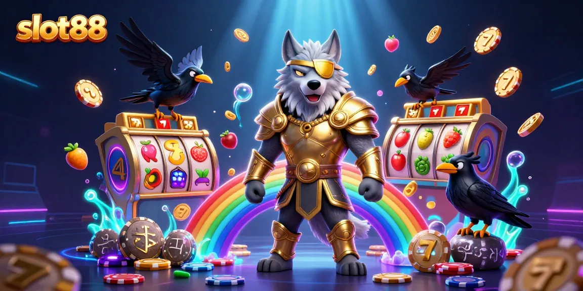 Permainan slot88 yang seru, bersama Odin dan dua burung gagak, menghadirkan jackpot dengan berbagai simbol kemenangan.