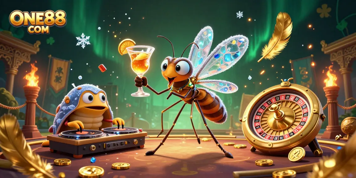 Experience the excitement of ONE88 COM with an immersive 3D casino scene featuring vibrant animations and unique characters.