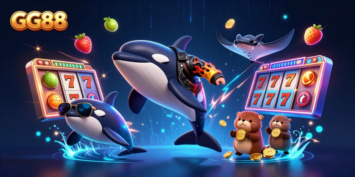 Experience thrilling gameplay at GG88 with vibrant slot elements and lively characters in a dynamic scene.