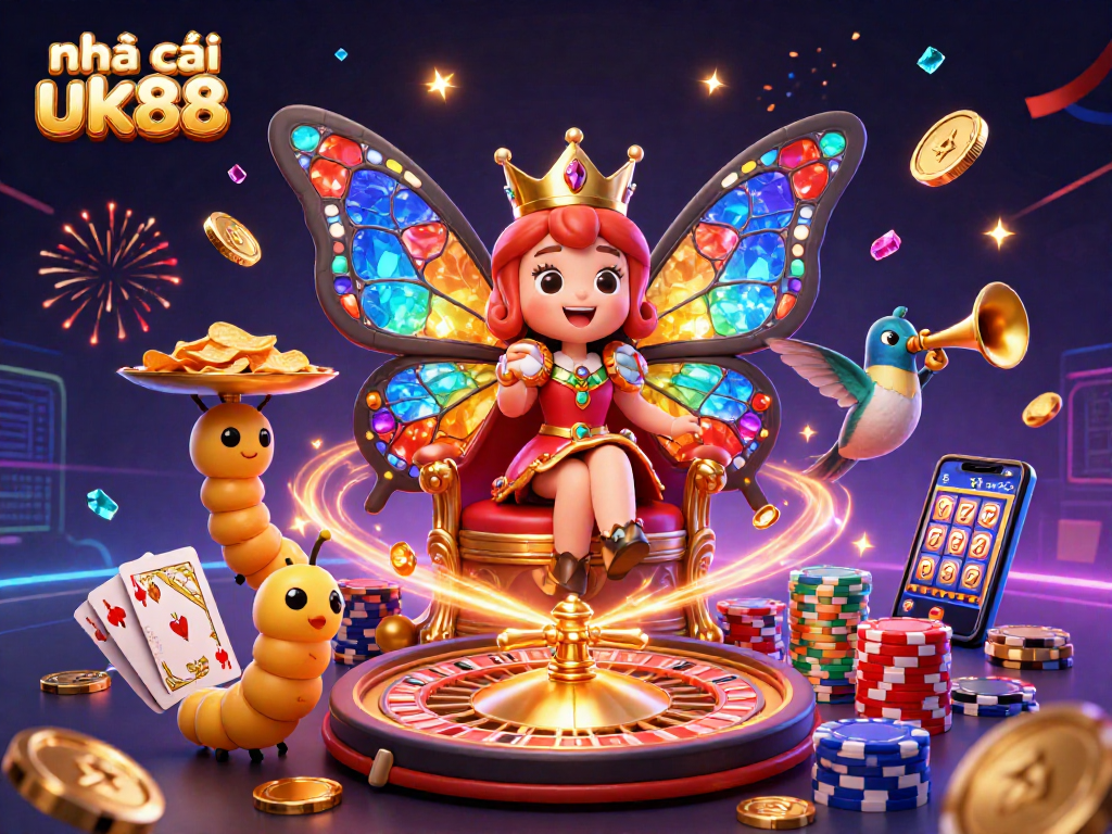 Experience excitement at nhà cái uk88 with vibrant 3D casino elements and festive energy.