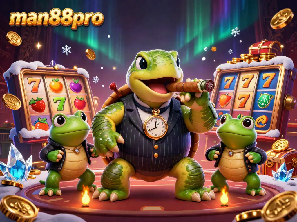 Experience exciting gaming adventures with man88pro's dynamic casino scene featuring charismatic characters and vibrant slots.