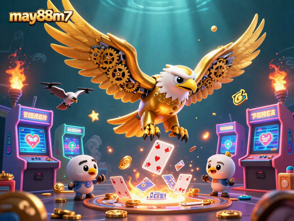 Engage in exciting gaming adventures at may88m7 with dynamic holographic elements and vibrant casino graphics.