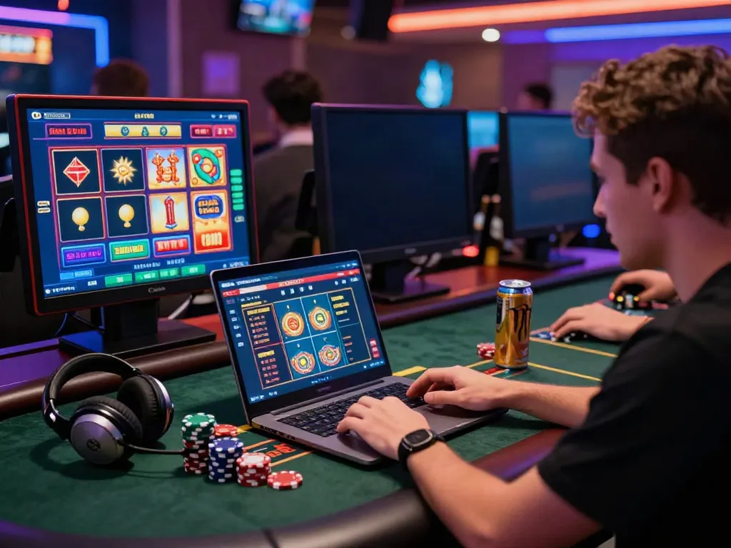 Engaging online gaming environment at https://red88.limited/ with vibrant graphics, a player enjoying live casino games.
