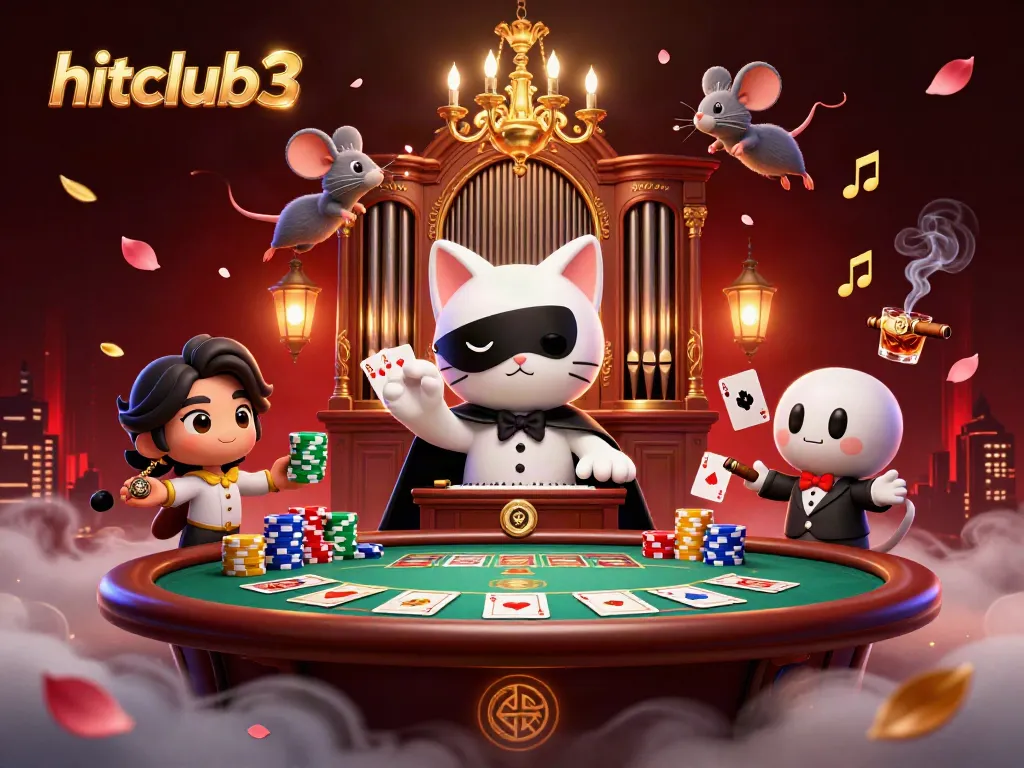 Experience the thrilling gameplay at hitclub3 with the animated characters in a vibrant casino setting.