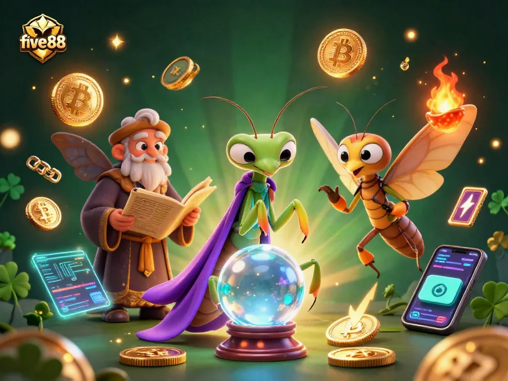 Experience thrilling gaming at five 88 with captivating fortune tellers and vibrant crypto elements.