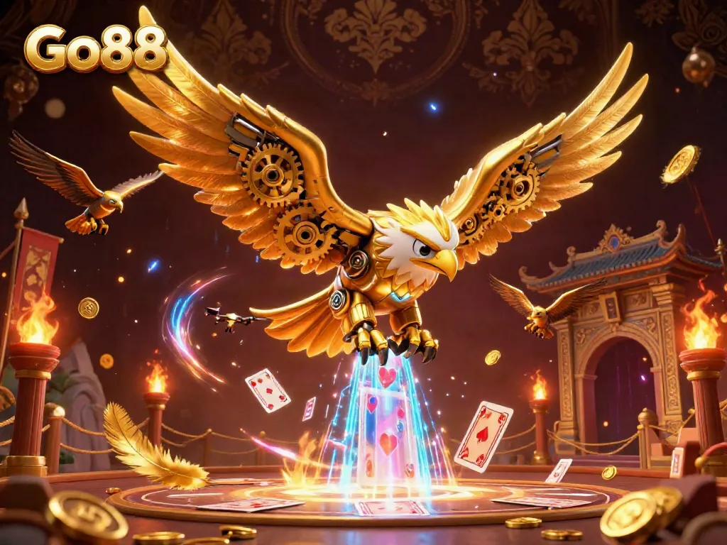 Experience the thrill of Go88 with dynamic gaming elements and vibrant visuals in this captivating scene.