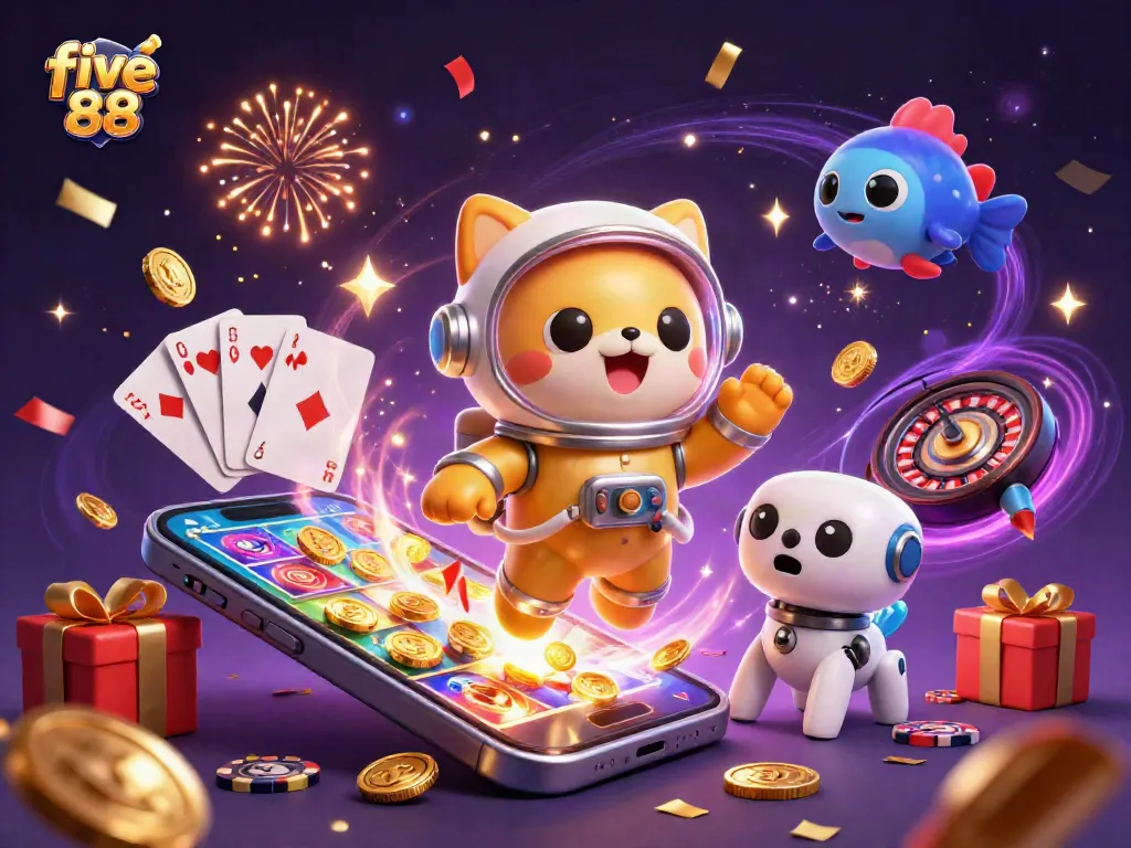 Experience thrilling gameplay with five 88's vibrant casino atmosphere featuring exciting slot games.