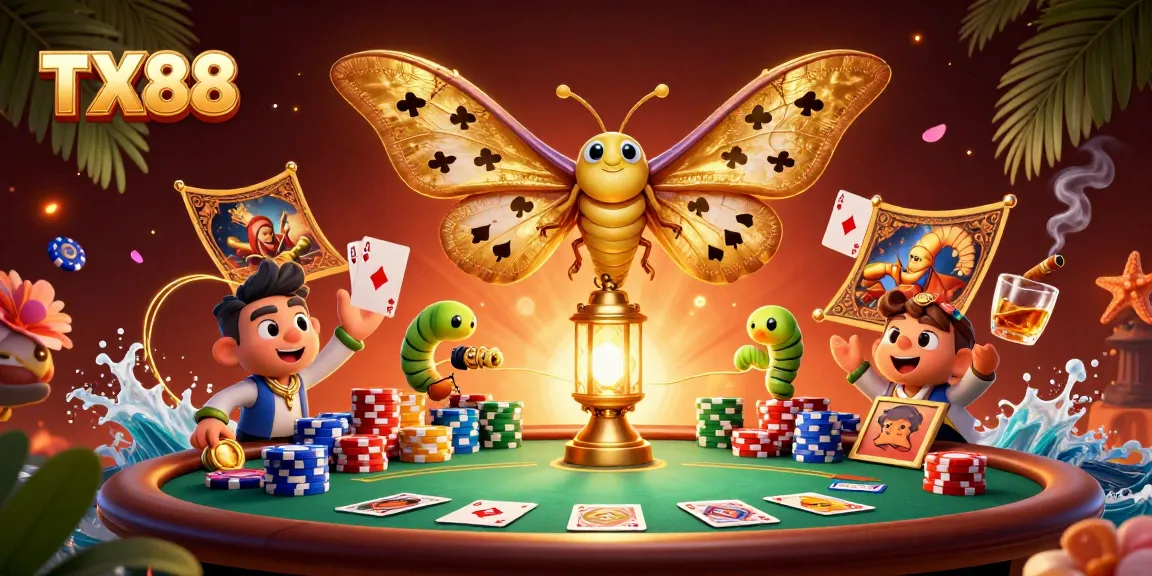 Experience the thrill of TX88 poker with captivating visuals and vibrant casino elements designed for high-stakes action.