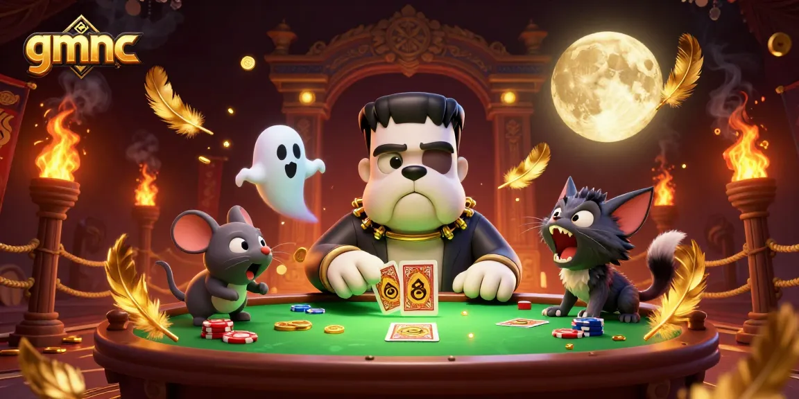 gmnc engages players with a thrilling 3D representation of a monstrous casino dealer at a haunted table.