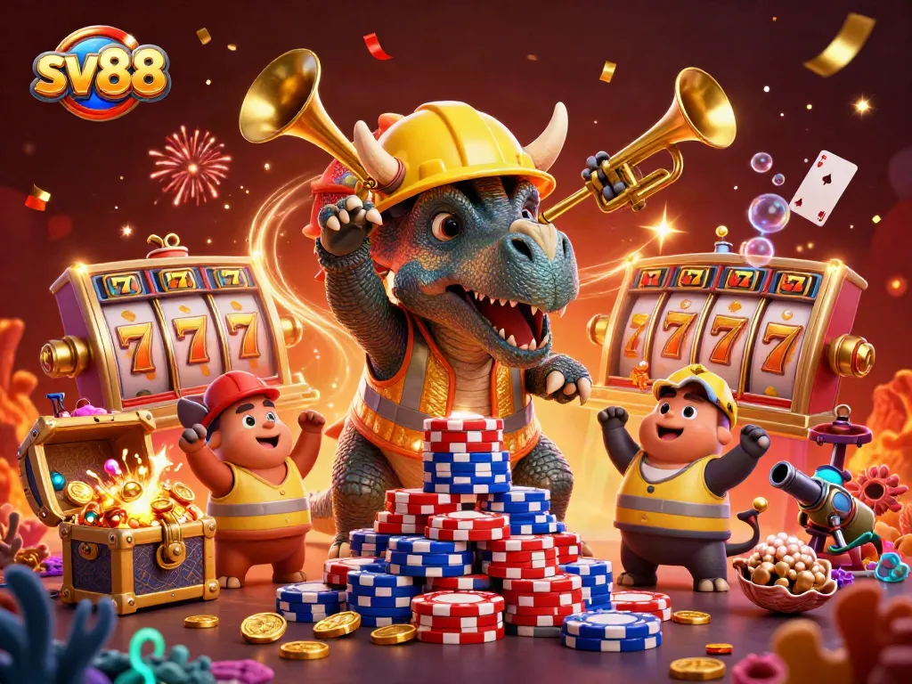Experience thrilling gameplay with sv88 casino, showcasing vibrant 3D characters and exciting slot visuals.