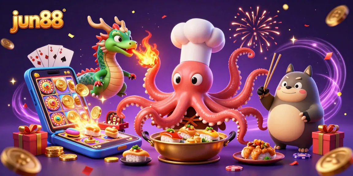 Experience exciting gaming dynamics at jun88 with colorful slot reels and energetic characters!