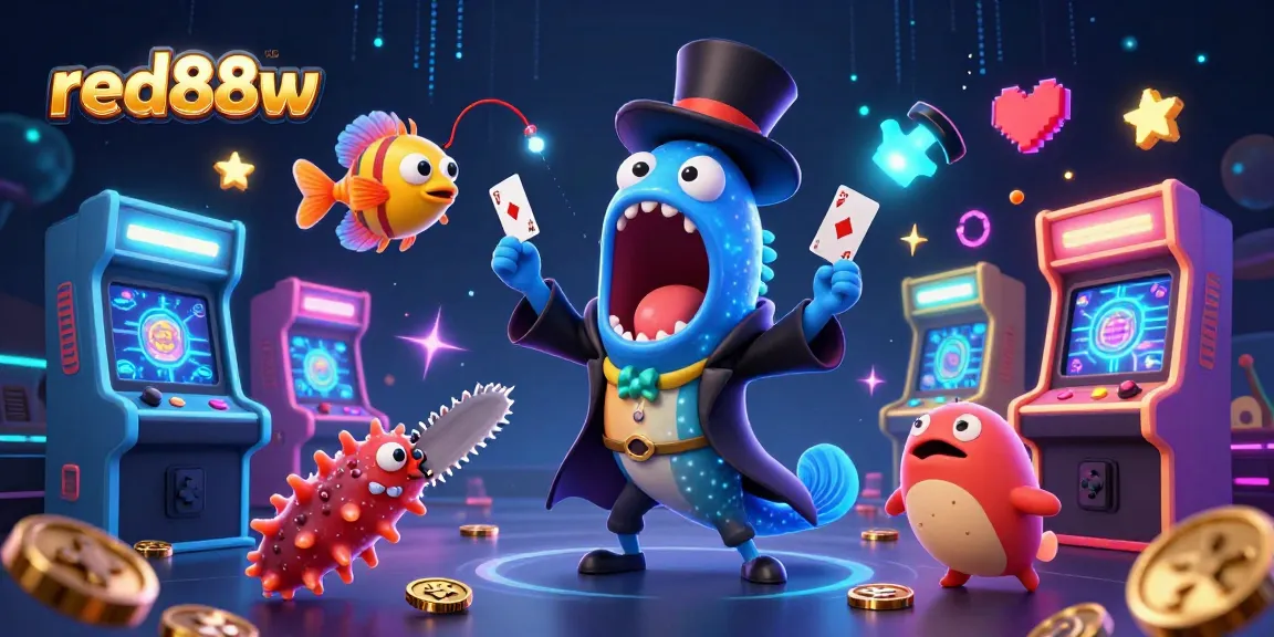 Engage with thrilling casino fun at red88w showcasing vibrant characters and games in magic-themed illustration.