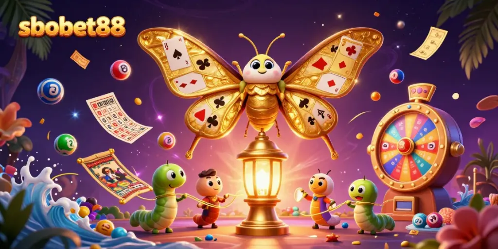 Permainan judi online sbobet88 dengan keceriaan lotere dan elemen kasino yang hidup.