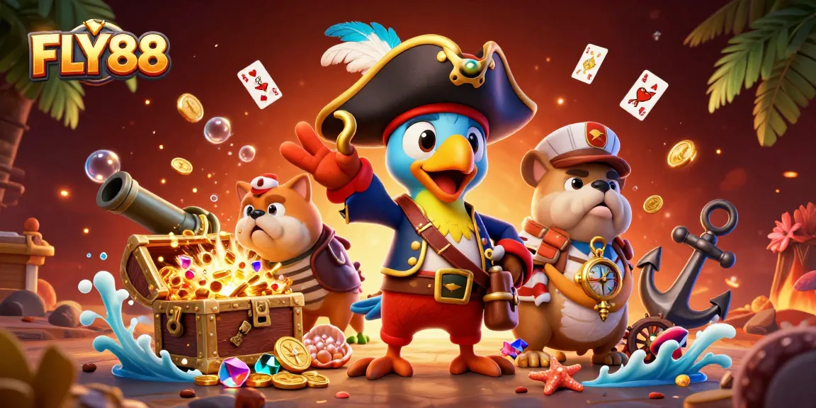 Experience thrilling gameplay at FLY88 with dynamic characters in an action-packed casino scene.