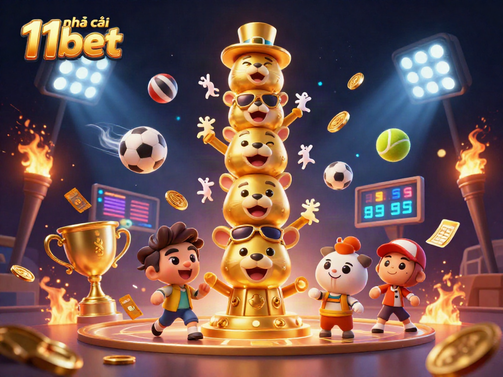Experience dynamic sports betting with nhà cái 11bet featuring vibrant elements in an ultra-detailed scene.